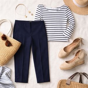 Vineyard Vines Somerset Crop Pants Navy Size 4 Side Zip Tailored